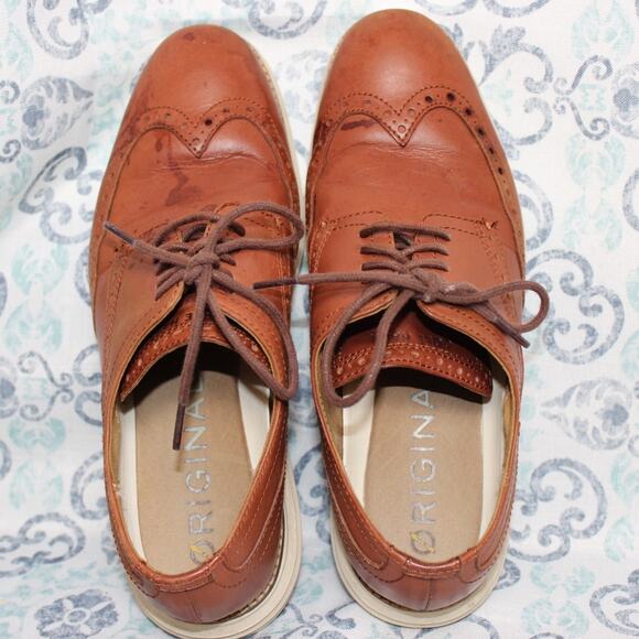 Cole Haan Men's‎ OriginalGrand Wingtip Oxford Brown Style C26471 size 8M - Picture 5 of 9